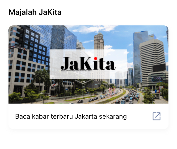 Majalah Kita section in JakWarta is a shortcut to the JaKita Magazine website.